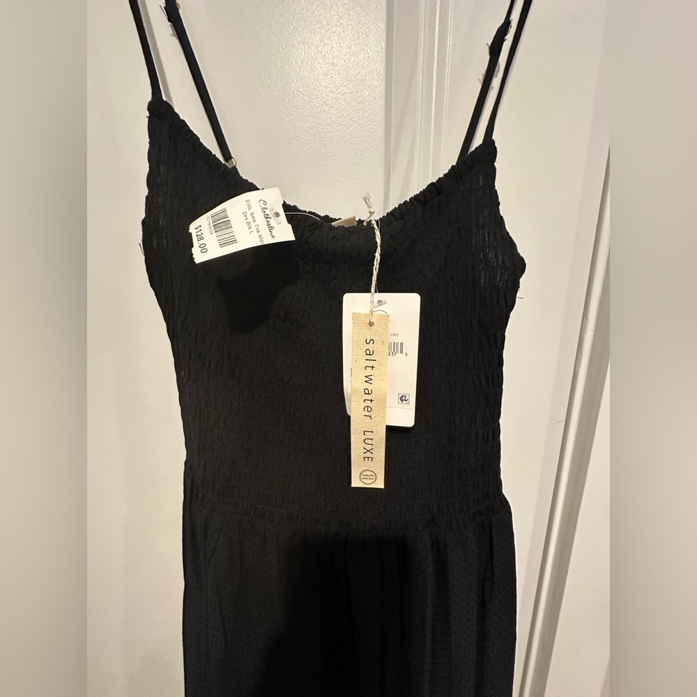 Saltwater Luxe Textured Black Dress